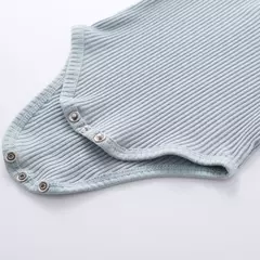 Imagem do Conjunto de bodysuits de manga comprida e calças elásticas para bebé, com nervuras, xadrez, roupa sólida, infantil, recém-nascido, menina, menino, primavera, outono, 2 peças