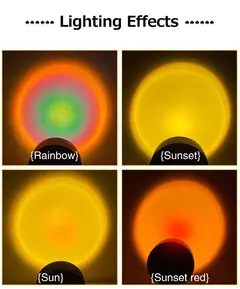 LED USB Sunset Lamp, Nightlights, Projetor, Birthday Party, Mood Lights, Quarto, Sala de estar, Fotografia de parede - comprar online