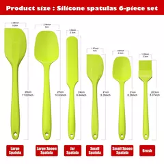 Conjunto de espátula de silicone antiaderente, Resistente ao calor, Espátula Creme, Raspador, Escova De Colher, Núcleo De Aço Inoxidável, Utensílios De Cozinha, 6Pcs