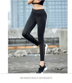 Calça legging feminina fitness, cintura alta, elástica, respirável, confortável, para corrida, academia, yoga