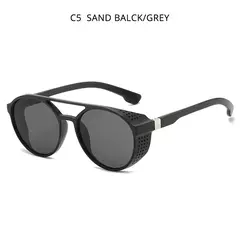 Imagem do Óculos de sol redondos Steampunk clássicos para homens, óculos vintage, tons para exterior, moda masculina, UV400