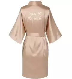 Vestes de seda cetim para mulheres plus size, roupão de casamento, vestido de dama de honra, vestido feminino, roupa de dormir, dama de honra, ouro rosa - Wolf Magazine
