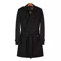 Longo blusão homens, off white casaco duplo à prova de chuva, cavalheiro britânico, à prova de chuva e respirável, forro de lã gabardine