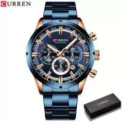 Curren-relógio de pulso masculino, quartzo, à prova d'água, com cronógrafo, marca de luxo, moda, para homens - comprar online