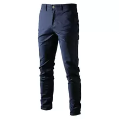 AIOPESON Algodão casual Calças Masculinas Cor sólida Ajuste fino Calças Masculinas Nova Primavera Outono Alta qualidade Calças executivas clássicas masculinas - comprar online