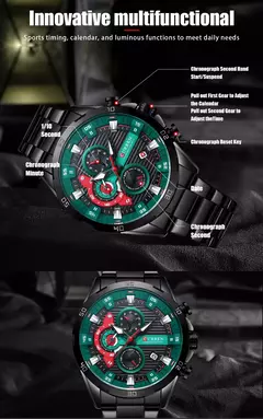 CURREN-Relógios masculinos de aço inoxidável, moda criativa, mostrador luminoso com cronógrafo, relógios de pulso casuais masculinos, relógio - loja online