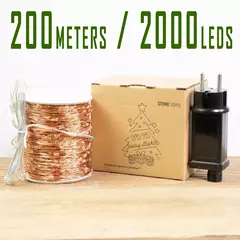 Imagem do 200m 2000leds fio de cobre luzes da corda de fadas wateproof plug in adaptador para festa de natal ao ar livre decoração de casamento de férias