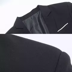 Blazer fino monocromático para homens, jaqueta de escritório masculina, tamanho grande, preto e azul, casaco de casamento coreano na internet