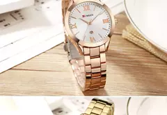 Imagem do CURREN Relógio Dourado Feminino Relógio com Pulseira de Aço para Mulheres Relógio Feminino 9007