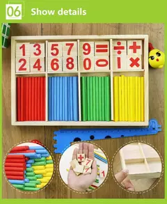 Montessori brinquedos educativos de madeira para crianças, aprendendo matemática, brinquedos educativos, digital stick, ensino auxiliar, matemática, educação - Wolf Magazine