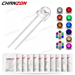 100 peças 5mm diodo led chapéu de palha branco quente vermelho verde azul uv roxo amarelo laranja rosa rgb flash grande angular lâmpada emissora - loja online