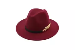 Chapéu Fedora feminino com cinto de pérolas, boné Trilby Vintage, chapéu Panamá de feltro, lã quente, jazz feminino - comprar online