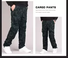 Calça de lã de dupla camada masculina, quente, grossa, camuflada, algodão tático, calça comprida, folgada, casual, inverno - Wolf Magazine