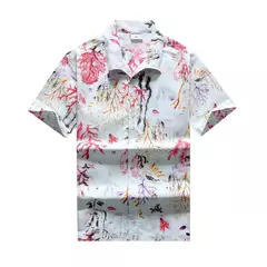 Camisa havaiana de botão manga curta masculina, estampada em coqueiro, camisa Aloha, casual moda praia, plus size, verão, 5XL, 26 cores - comprar online