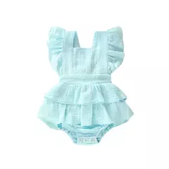 Imagem do 2023 Verão Bebê Recém-nascido Meninas Bodysuits Roupas Princesa Ruffle Algodão Macacão Bonito Criança Backless Lace Up Bow Beach Outfits