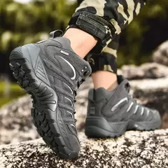 Botas de caminhada ao ar livre para homens, botas antiderrapantes, tênis leves, calçado de deserto, curto, inverno, outono, moda - loja online