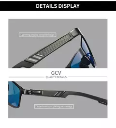 GCV-Óculos Polarizados Masculinos, Óculos De Sol De Magnésio De Alumínio, Tons Retangulares, Masculino UV400, Óculos De Condução - comprar online