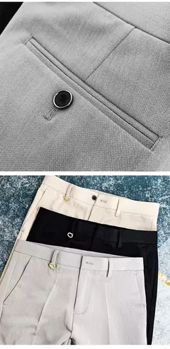 Calça reta de cintura alta britânica masculina, calça social, calça formal masculina italiana, calça de tornozelo, 2023 na internet