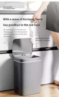 Sensor automático lixeira, elétrico, Touchless, Smart Bin, cozinha, banheiro, balde impermeável, lixo com tampa, Home Wastebasket, 16L na internet
