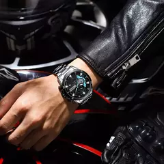CURREN-Relógios masculinos de aço inoxidável, moda criativa, mostrador luminoso com cronógrafo, relógios de pulso casuais masculinos, relógio - Wolf Magazine