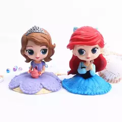 6 estilo Q Posket princesas figura Brinquedos Bonecas Tiana Branca de Neve Rapunzel Ariel Cinderela Belle Sereia Figuras de PVC brinquedos