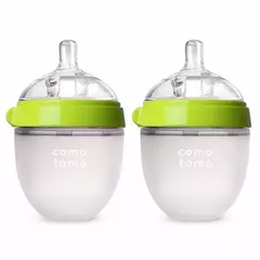 Garrafa de silicone para crianças, BPA Free Feeding Bottle para crianças, Verde e rosa, 5 oz e 8 oz, 2 pacotes - loja online