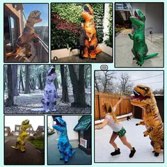 Trajes de dinossauro inflável t-rex cosplay anime explodir festa traje de halloween para mulher homem criança adulto crianças mascote na internet