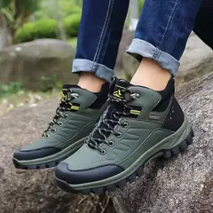 Botas de neve de couro quente masculinas, tênis de caminhada ao ar livre, sapat - loja online