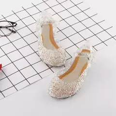 Sandálias de cristal princesa geléia sapatos de salto alto meninas princesa sapatos crianças cosplay festa sapatos de dança - comprar online