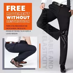 Calça stretch clássica masculina, calça de cintura alta, casual, casual, primavera, verão, drop shipping