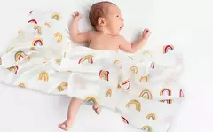 Portátil de bambu algodão Swaddle cobertor define para recém-nascidos, berço cobertor, macio, leopardo impressão, viagens, bebês - comprar online