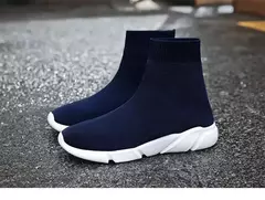 Grande número de alta superior peso leve masculino tênis meias dos homens tênis corrida sapatos femininos verão esportes esporte homem tênis azul B-524 - Wolf Magazine
