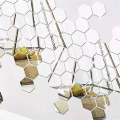 Hexagon 3D Espelho Adesivo de Parede, Sala Adesivos, Decoração do Quarto, Banheiro, Decoração de Casa, Vários tamanhos, DIY TV Fundo - comprar online