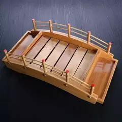 Imagem do Bandeja De Sushi De Madeira Japonesa para Cozinha, Louça De Cozinha, Barcos Ponte, Prato De Sashimi De Pinho, Bandeja Criativa, Decoração Ornamento, Madeira