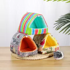 Cute Cartoon Mini Cage para Pet, Cama de dormir, Soft Mat, Casa, Coelho, Esquilo, Cobaia, Ninho, Animal pequeno, Ratos, Rato, Hamster, Inverno, Casa - Wolf Magazine