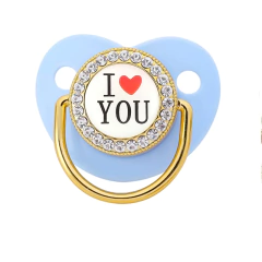 Chupeta bebê chupeta bebê bebê presente bling manequim silicone bpa livre infantil mamilo recém nascido chupetas para bebês eu amo mãe pai na internet