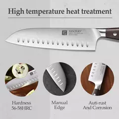 XINZUO-Profissional Conjunto De Facas De Cozinha Completo, Alemão 1.4116 Conjuntos De Facas De Aço Inoxidável, Melhor Ferramenta De Fatiamento De Cozinha, 7 PCs na internet