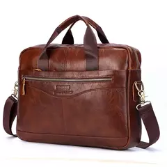 Bolsas casuais de couro genuíno para homens, sacos para laptop, sacos masculinos de viagem de negócios, bolsa de ombro masculina - Wolf Magazine