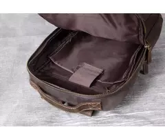 Mochila de couro genuíno para homens, cavalo louco vintage mochila para laptop grande mochila diária mochila de viagem mochila para caminhadas