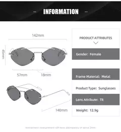 Óculos de sol sem aro para homens e mulheres, óculos de sol retrô, marca designer óculos UV400 Shades, óculos femininos na internet