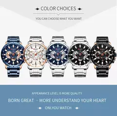 Curren-relógio de pulso casual masculino, pulseira de aço inoxidável, mostrador grande, quartzo, com slots luminosos, cronógrafo esportivo, novo na internet