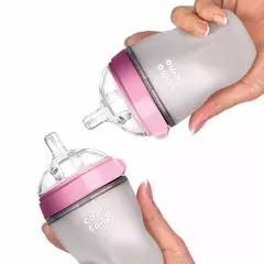 Garrafa de silicone para crianças, BPA Free Feeding Bottle para crianças, Verde e rosa, 5 oz e 8 oz, 2 pacotes - Wolf Magazine