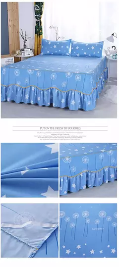 colcha de cama casal lencol cama casal Princesa estilo colcha na cama com saia algodão impressão roupa de cama para casa elástico lençol equipado com fronhas roupa de cama jogo de cama - loja online