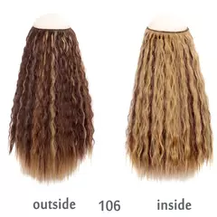 Imagem do Allaosify extensões de cabelo sintético 24 "fio invisível sem clipe em extensões de cabelo linha de peixe secreta reta encaracolado peruca accessorie