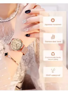 Pulseira de aço inoxidável impermeável para mulheres, relógio de pulso de luxo, movimento de quartzo japonês, qualidade japonesa, um plus plus size, transporte da gota - comprar online