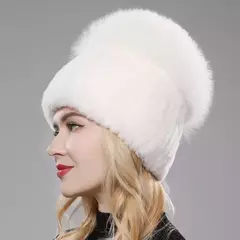 Real Genuine Fox Fur Gorros Chapéu para Mulheres, Pele de Coelho Rex Natural Boné de Caveira, Chapéus de malha para meninas, inverno, estilo russo, novo - comprar online