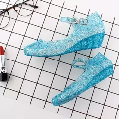 Sandálias de cristal princesa geléia sapatos de salto alto meninas princesa sapatos crianças cosplay festa sapatos de dança - Wolf Magazine