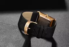 IBSO-Relógio ultrafino de quartzo com mostrador retangular masculino, estilo comercial de luxo, pulseira de couro genuíno, relógios de pulso impermeáveis, novos na internet