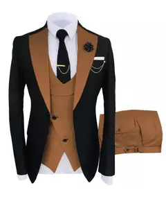 Ternos masculinos 3 peças sob medida melhor homem noivo casamento smoking fino ajuste jacquard duas cores blazer jaqueta colete calças smoking roupas - comprar online
