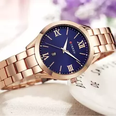 Imagem do CURREN Relógio Dourado Feminino Relógio com Pulseira de Aço para Mulheres Relógio Feminino 9007
